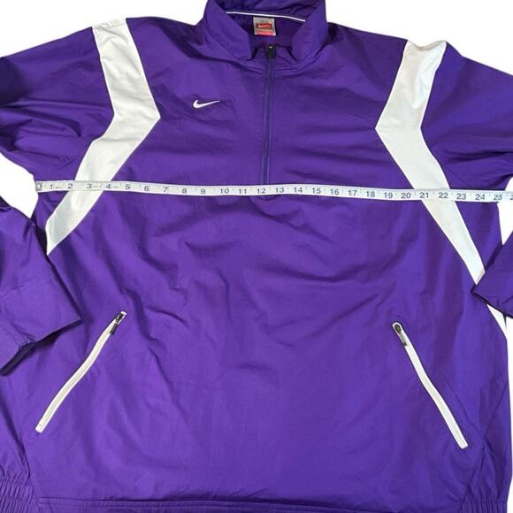 Vintage Nike Fit Storm Windbreaker SZ Large Purple White 90's 1/4 Zip Pull Over - Picture 8 of 11